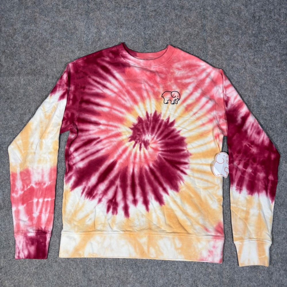 Ivory Ella Sweatshirt Womens S Pink Tie Dye Raspberry Forever Swirl Organic NWT